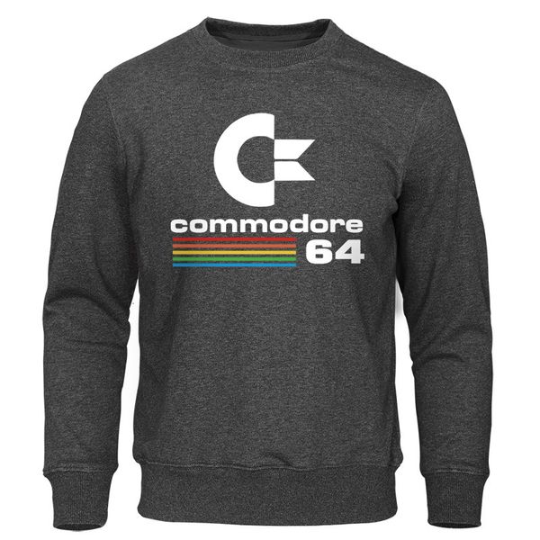 

men's hoodies sweatshirts spring autumn hoodie fashion men sweatshirts loose casual male hoodies commodore 64 print sweatshirt hombre, Black
