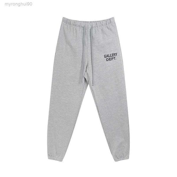

gallery mens pants sweatpant dept letter casual print long pant trouser drawstring slacks loose leg pants ieme, Black