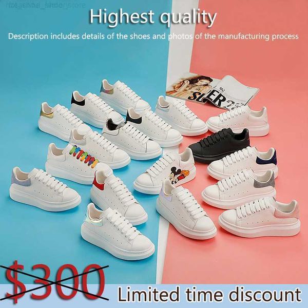 

2023 height increasing casual board shoes oversized shoe suede fashion womam alexander sneakers mqeens man mc queen white genuine leather ou