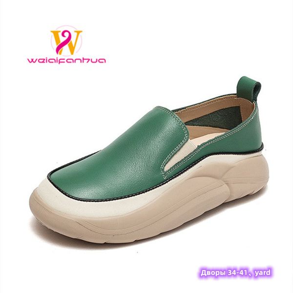 

dress shoes firstlayer cowhide fashion versatile onefoot loafers platform casual vintage single shoes lolita 230328, Black