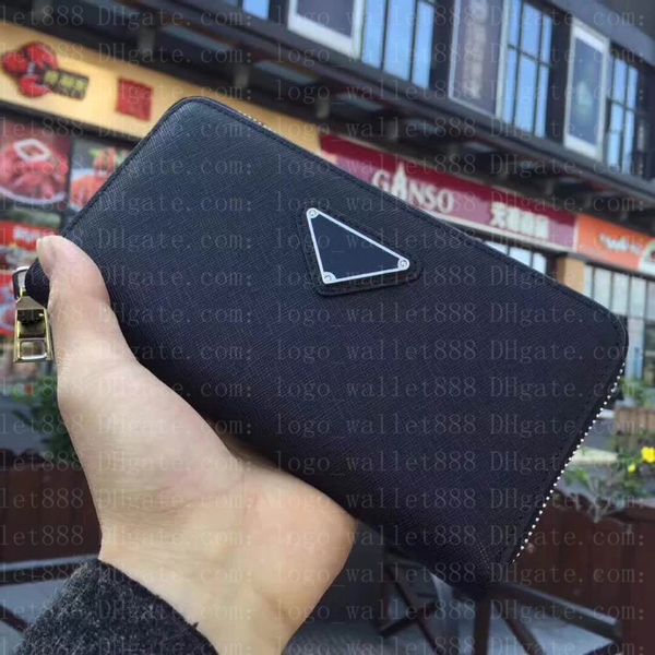 

9aaa new designer men wallet classic organizer long zipper wallets real leather inside clutch purse 666047, Red;black