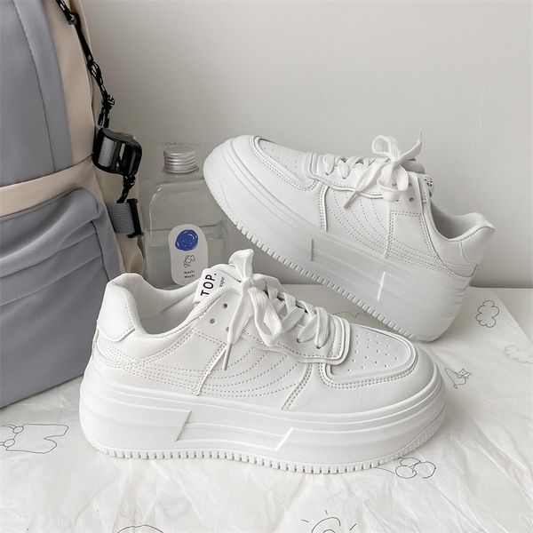 

dress shoes thicksoled white shoes women's summer allmatch breathable and comfortable sports and leisure canvas shoes sneakers 230327, Black