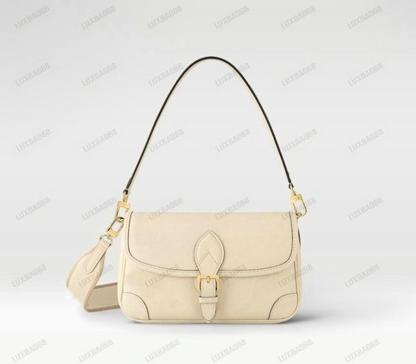 

2023 diane satchel bag with logo jacquard cross-body strap embossed leather m46388 cream m46386 full black houlder bags classic vintage cros