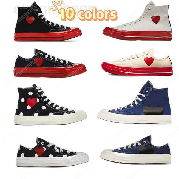 

heart print fashion shoes 1970s casual canvas shoe lovers sneaker soft designer red-bottom women men sneakers dot fashion versatile black wh