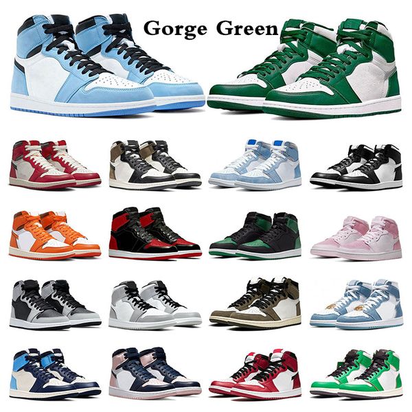 

size 5.5-13 1s men basketball shoes 1 mens sneakers chicago lost and found university blue dark mocha hyper royal black phantom bred patent