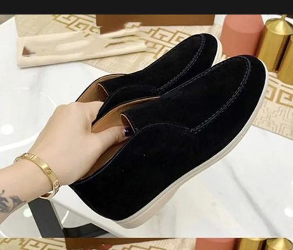 

piana open walk suede sneaker shoes women casual shoe men slip-on walking flats classic ankle boot luxury designer desert boots factory foot, Black
