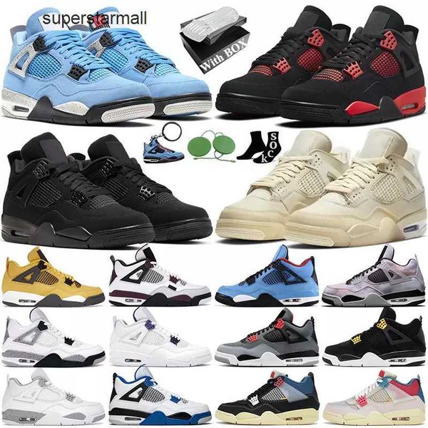 

men basketball shoes jumpman 4s red thunder university blue sail black cat cactus jack 4 retro bordeaux mens womens outdoor sports trainers