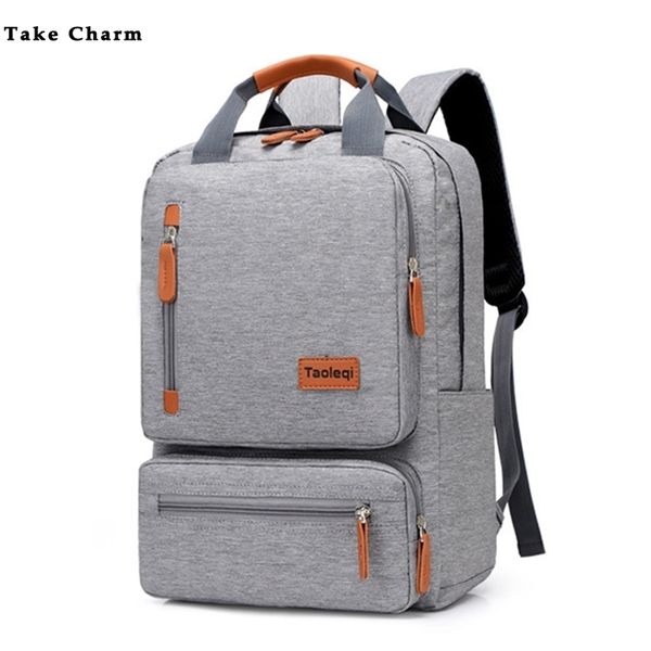 

school bags casual business backpack for men light 15 inch lapbag 2023 waterproof oxford cloth lady anti theft travel gray 230328