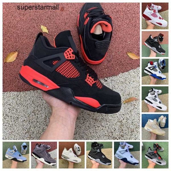 

jumpman 4 4s mens basketball shoes military black cat canvas university blue red thunder cactus jack midnight navy men women trainers outdoo