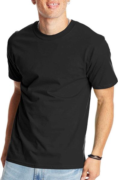 

hanes mens beefy classic crewneck cotton tee (1 and 2 pack option), White;black
