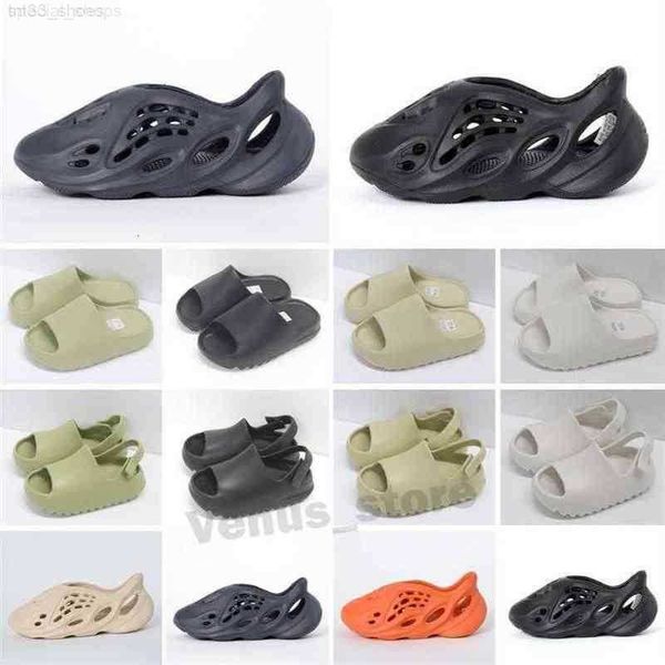 

with box fashion eva foam runner kan slides toddlers infants kids childrens slippers triple red white black desert sand bone resin 20230312