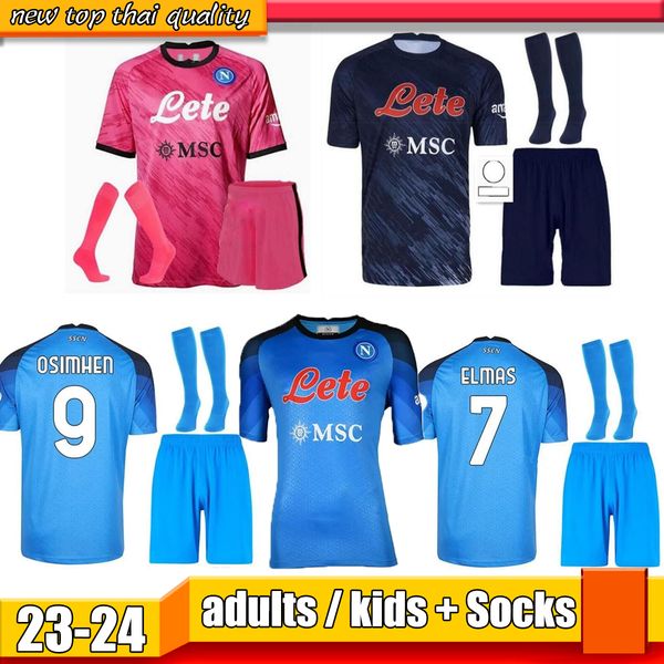 

22 23 kit ssc napoli soccer jerseys halloween lozano osimhen zielinski limited edition football shirt maglia rrahmani maradona 2022 2023 nap, Black;yellow