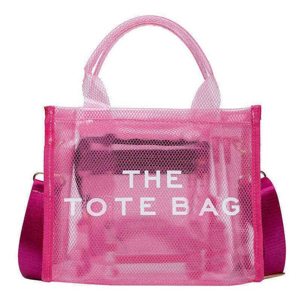 

shoulder bags summer beach tote bag for women designer handbags clear pvc fashion lady crossbody bags casual shopper messenger purse 220524