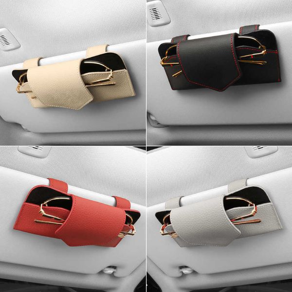 

sunglasses cases bags car sun shadow glasses clip leather auto eyeglasses case vehicle interior ticket eyeweare mount holder supplies j23032
