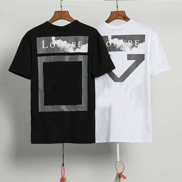 

white luxury designer men's t shirt brand t-shirts back arrow x letters print women t-shirt casual cotton tees hip hop short sleeve cou, White;black