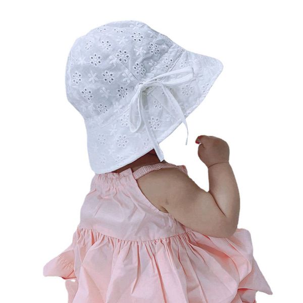

caps hats summer panama baby sun outdoor girls lace bowknot cotton kids toddler screen cap 230328, Yellow