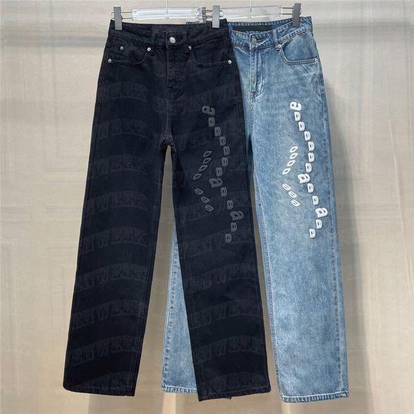 

wave letter women jeans pant high grade woman trousers designer fashion denim pants clothes, Blue