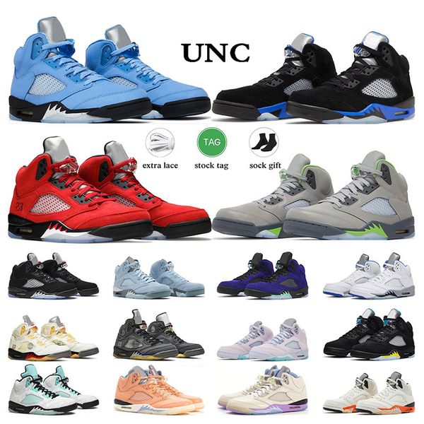

men basketball shoes 5s jumpman 5 mens sneakers unc racer blue aqua alternate grape paris saint we the outdoor women sports trainers size 5.