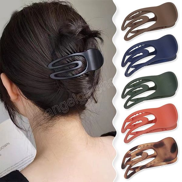

simple matte hair claws solid color hair clips hair accessories for women colorful hairpin ponytail headwear ins, Slivery;white