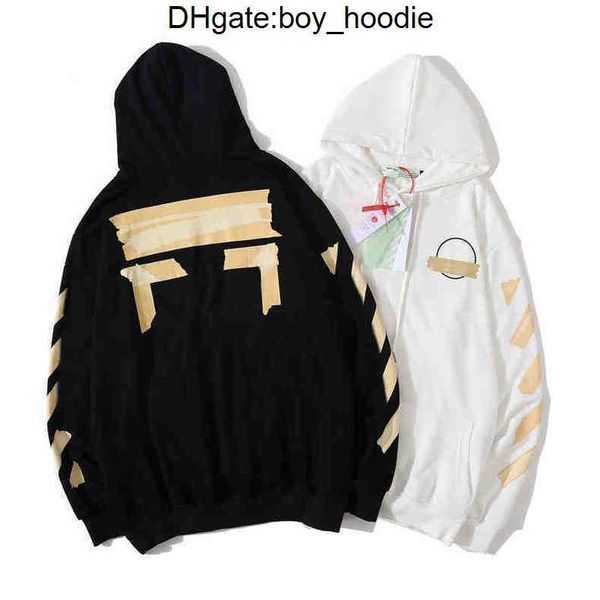 

mens classic luxury white sweatshirts fashion brand hoodie designers letter pullover back oil paint arrow x men women t shirt hoodies jacke, Black
