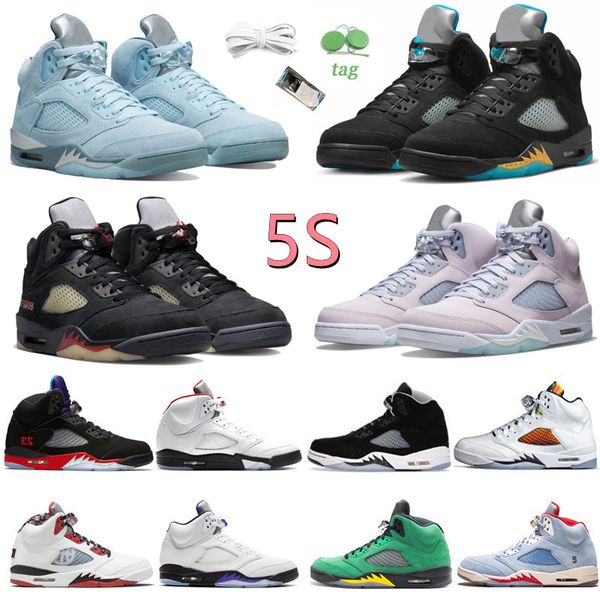

jumpman 5 5s mens basketball shoes bluebird oreo raging bull sai white cement racer blue green bean easter pinksicle men women trainers spor
