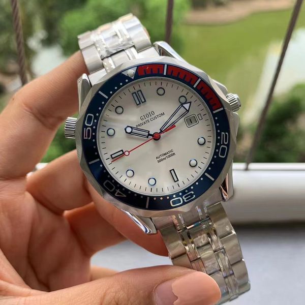 

41mm mens automatic mechanical watch black blue ceramic stainless steel luminous sport wristwatch 0, Slivery;brown