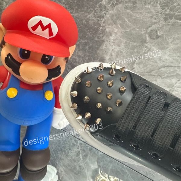 

fashion flowers genuine leather patchwork low trainers sneakers runway platform round lace up mens2023, Black