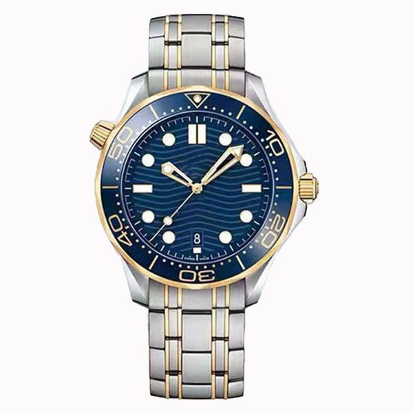 

watch ceramic bezel nttd 42mm men orologio sapphire mens watches automatic movement mechanical montre de luxe watch nato 300m with blue blac, Slivery;brown