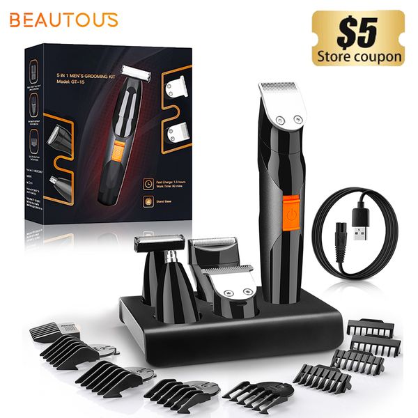 

hair trimmer beautous 5 in 1 for men electric shaver body s clippers cordless beard razor grooming mustache kit 230328