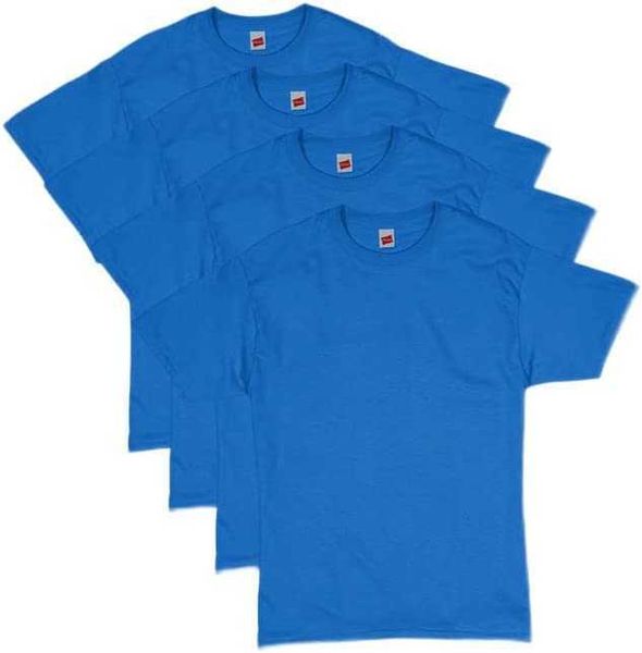 

hanes men's double needle stitched sleeve cotton t-shirt set 4, White;black