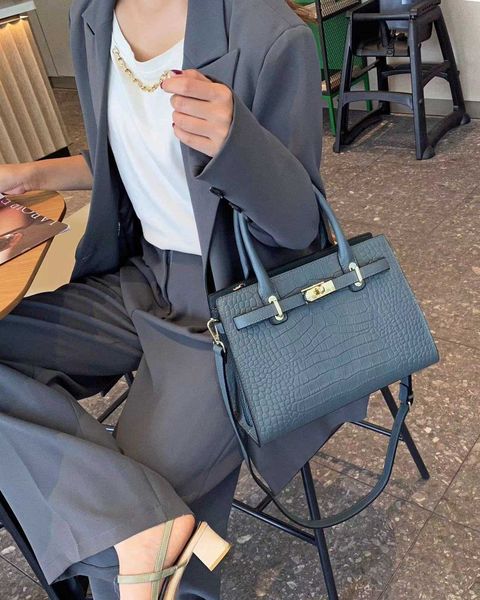 

h bag 2022 new genuine leather kel bag women's handbag crossbody women's bag 2022 new crocodile single shoulder bag 2vet