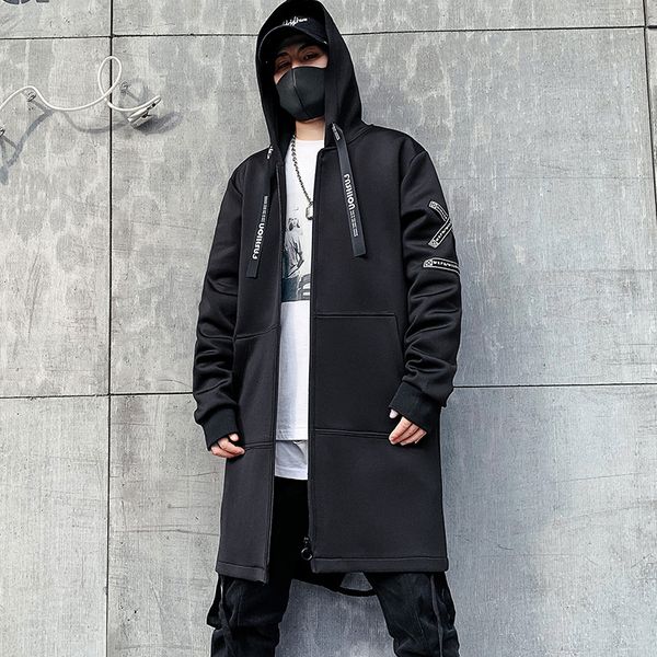 

men's trench coats mantel hujan pria motif mode pakaian luar ruangan pita fit ramping penahan angin harajuku bertudung 230328, Tan;black