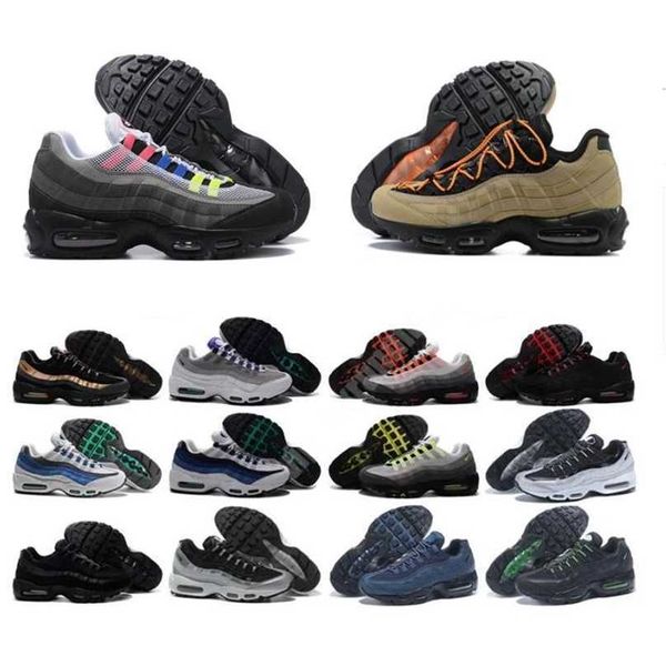 

og 95 95s running shoes snaker outdoor sneakers triple black white neon midnight navy solar red glass blue smoke grey airmaxs designer casua