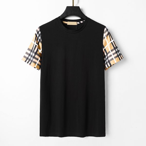 

designer t shirt men women summer plaid print tshirt fashion round neck short sleeve oversize t shirts asian size m-3xl, White;black