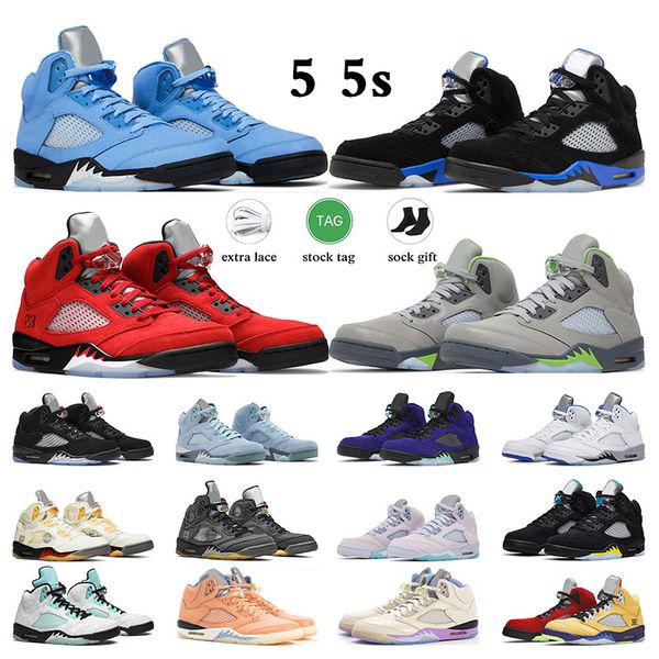 

5s men basketball shoes jumpman 5 mens sneakers unc racer blue aqua raging bull alternate grape sail oreo women sports trainers size 5.5-13