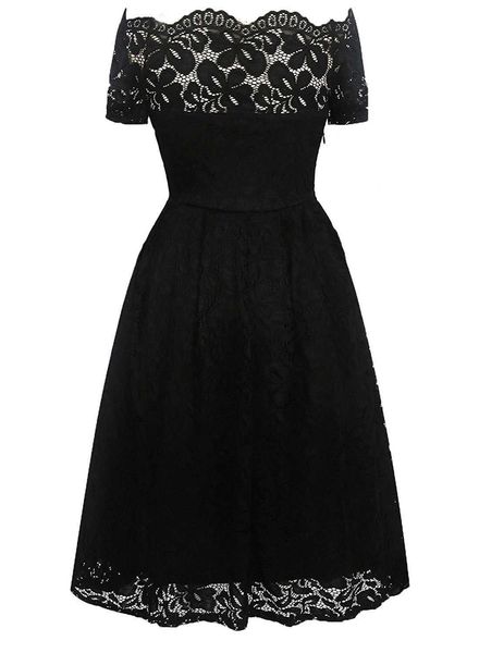 

2022 autumn high-end street trendsetter women's one neck princess dress, Black;gray