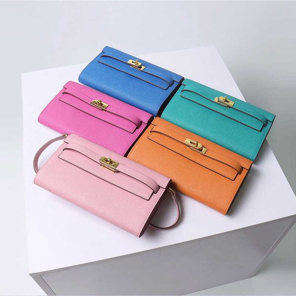 

kellies bag h bag new leather wallet women's long palm print leather handbag one shoulder diagonal cell phone bag wallet gold buckle bo