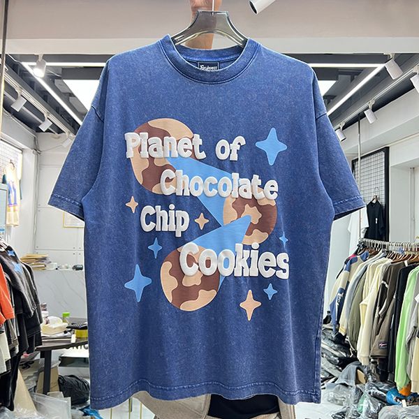 

puff letter tees t shirts mens oversized shirt suprior printed us size vintage tshirts real pics, Black;brown