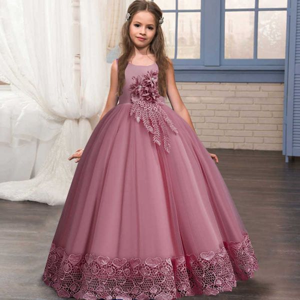 

girl's dresses girls formal wedding birthday flower girl dress kids evening bridesmaid princess party pageant children costume 12 13 ve, Red;yellow