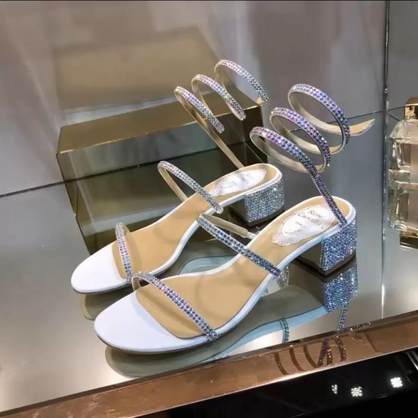 

designer heels women sandals diamond pendant wedding dress shoes with box, Black