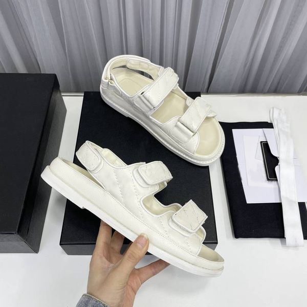 

2023 women's sandals peep-toe chunky heel summer sandals leather designer large size fashion channel elegant temperament office shoes x, Black