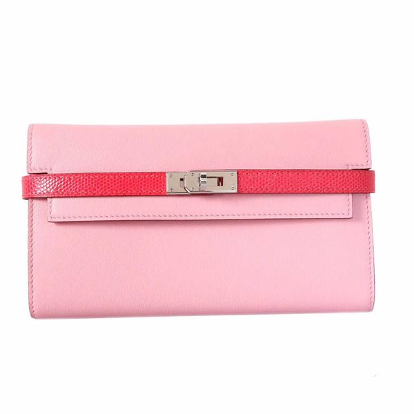 

h bag fashionable women's wallet medium length milk shake powder drawstring combination lizard skin pure handmade kel wallet genuine le