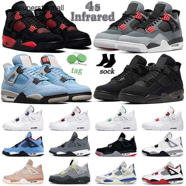 

4 4s jumpman basketball shoes for men women infrared fire red thunder black cat bred motosports university blue mens trainers sports