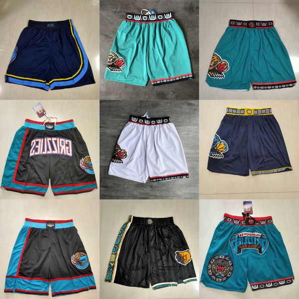 

2023 memphis''grizzlies''men throwback basketball shorts pocket, Black