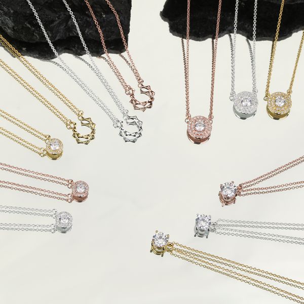 

new gold silver hollow heart diamond necklaces luxury classic necklace for men women girls mother wedding party jewerlry accessories gifts g