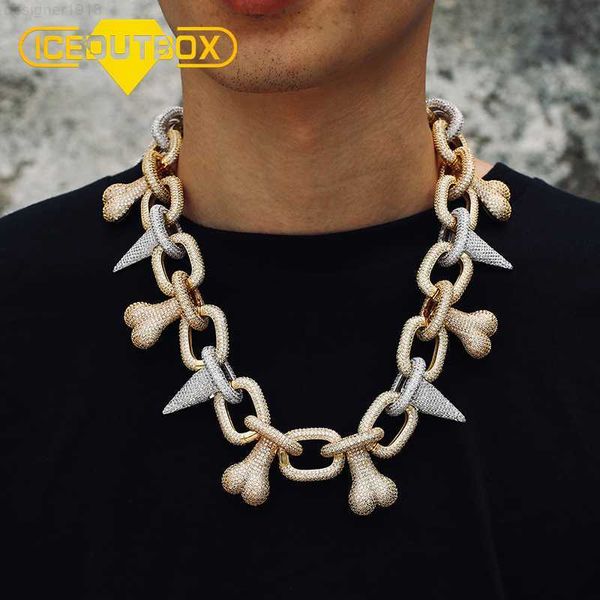 

hip hop jewelry men prong set iced out cuban link chain, Golden;silver