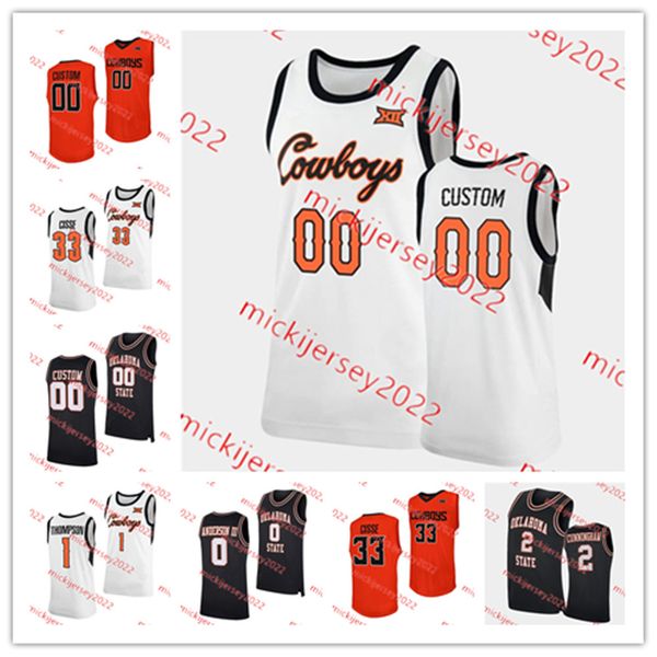 

oklahoma state cowboys basketball jersey russell harrison carson sager tyreek smith john michael wright kalib boone custom stitched mens you, Black