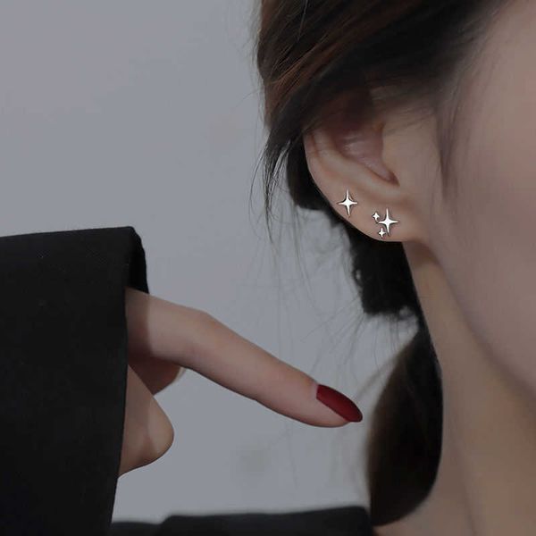 

charm s925 silver needle gold color star stud earrings women girl gift cute banquet asymmetry jewelry dropshipping wholesale aa230327, Golden