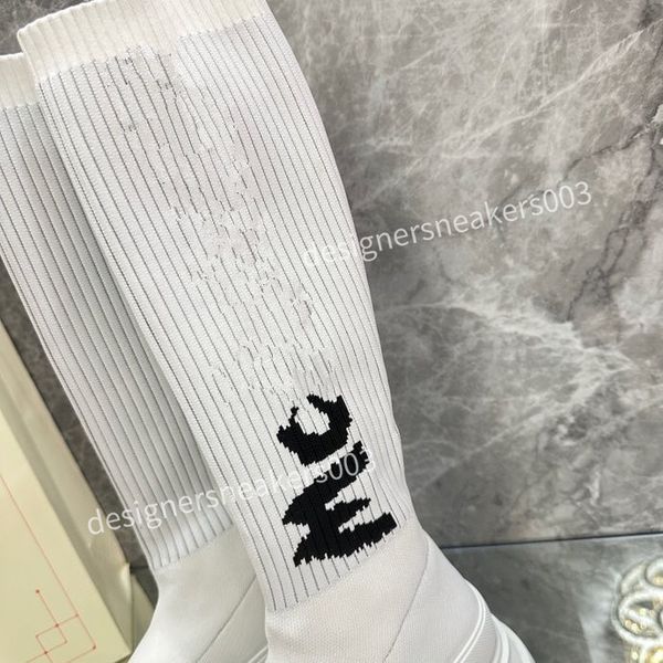 

designer womens heels autumn knitted elastic boots socks and knee boots fashion stockings shoes long boot, Black