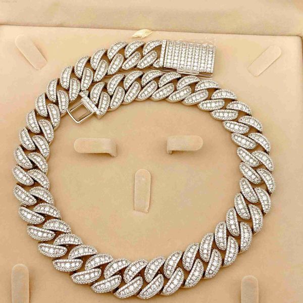 

price bling jewelry hip hop 925 silver necklace with zircone cz cuban link chain